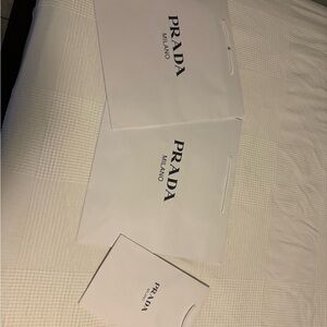 Prada White Shopping Bags Set